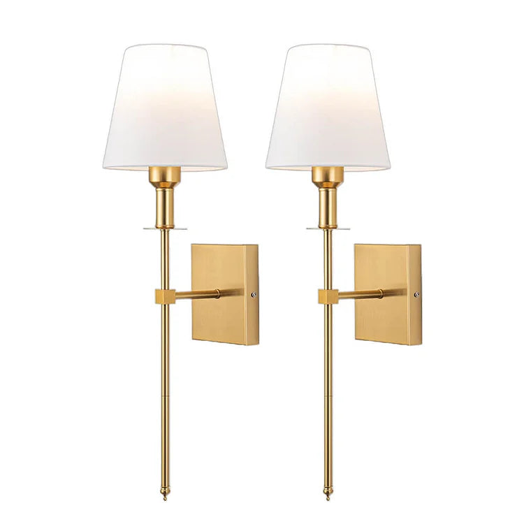 Rechargeable Wireless Wall Light (2 Pack) | Metal Soft-Touch Fabric Bedroom
