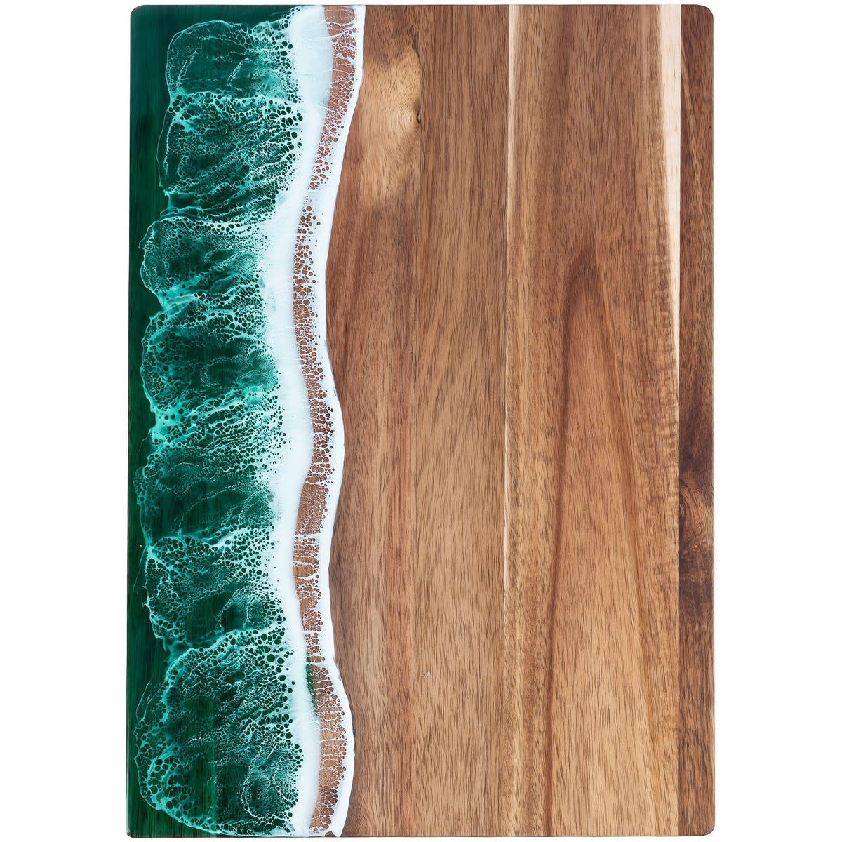 Wave Resin Cutting Board | Ocean-Inspired Acacia Wood Cheese & Serving Board | Water-Resistant