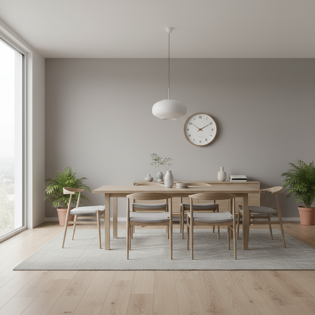 Nordic Wall Clock | Minimalist Wood Frame Design | Silent Kitchen