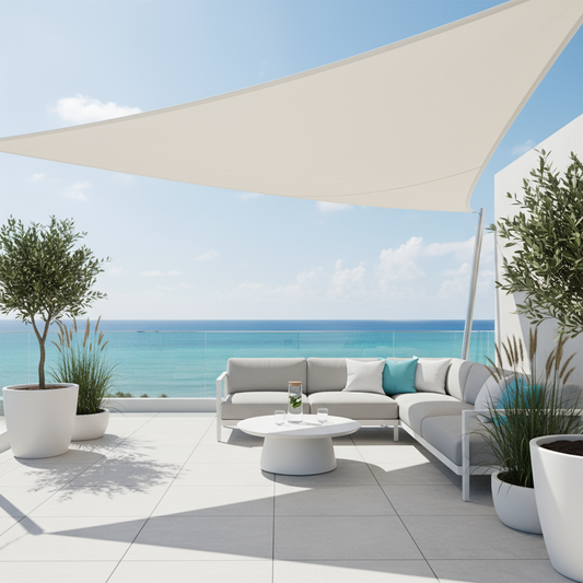TriBlocker Shade Sail | Waterproof UV-Protect Triangle Design | Soft Furnishing Water-Resistant
