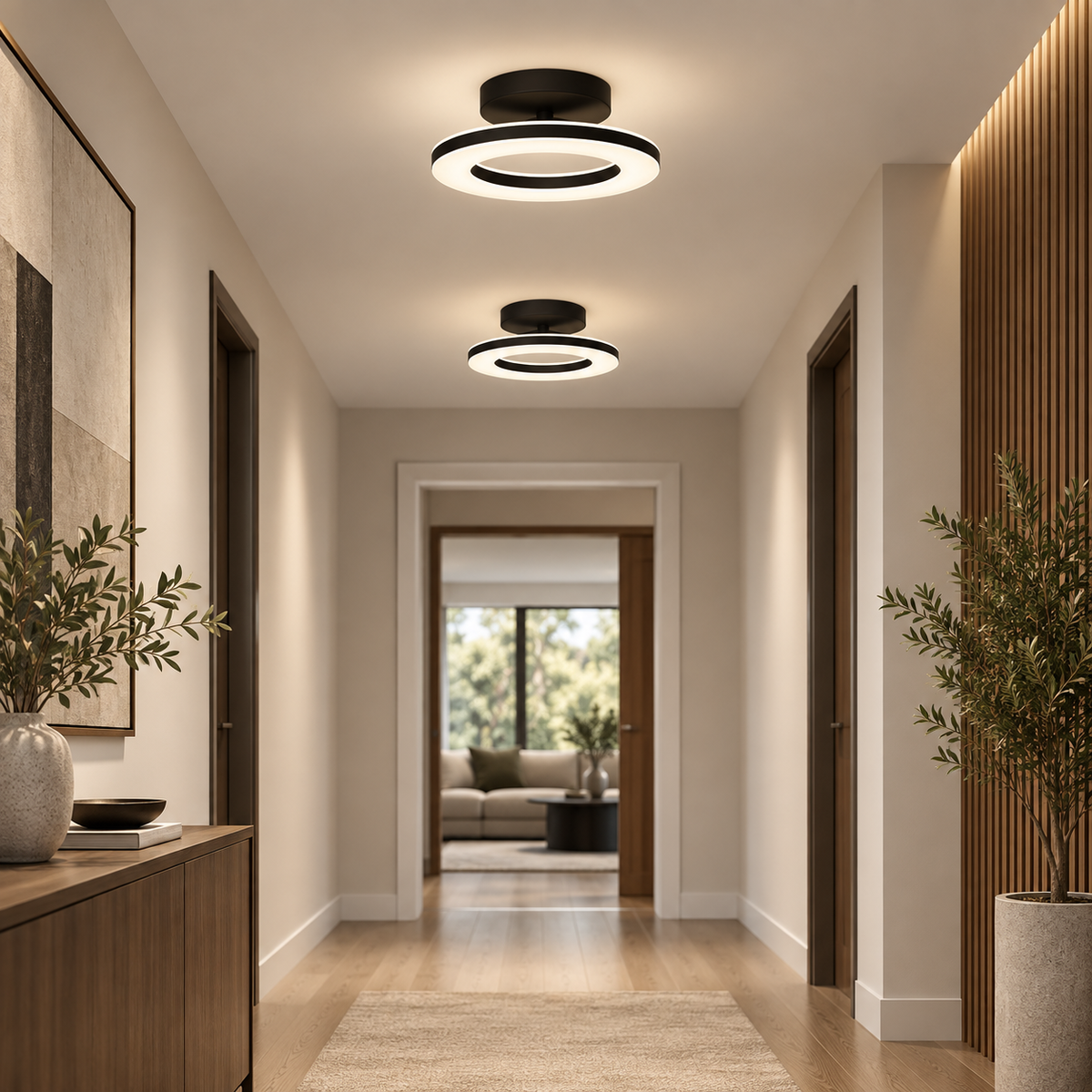 Acrylic Round LED Ceiling Light | Modern Hallway & Entrance Fixture | Bedroom