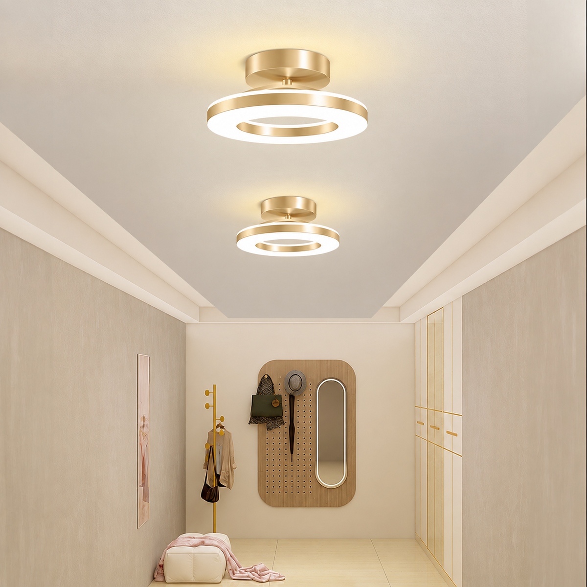 Acrylic Round LED Ceiling Light | Modern Hallway & Entrance Fixture | Bedroom