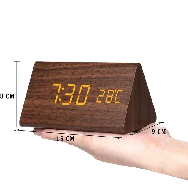 LED Smart Alarm Clock | Modern Voice-Controlled Wooden Design | Wood Kitchen
