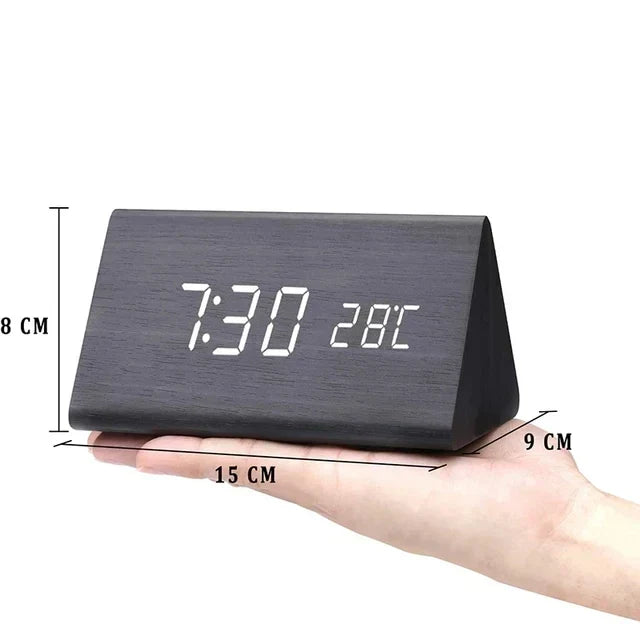 LED Smart Alarm Clock | Modern Voice-Controlled Wooden Design | Wood Kitchen