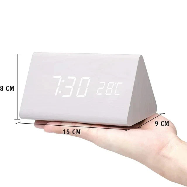 LED Smart Alarm Clock | Modern Voice-Controlled Wooden Design | Wood Kitchen