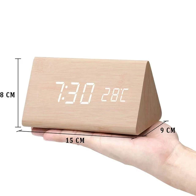 LED Smart Alarm Clock | Modern Voice-Controlled Wooden Design | Wood Kitchen