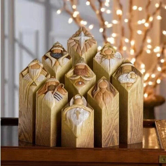 Nativity Scene Column Statues