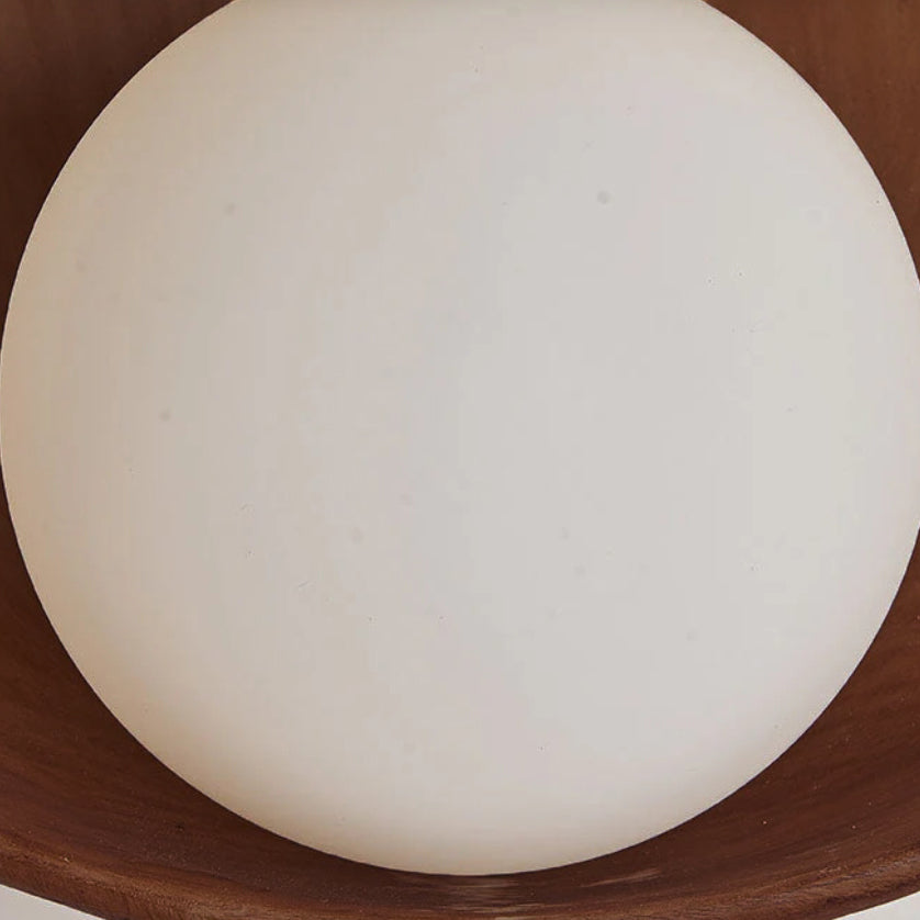 Modern Minimalist Round Wall Sconce | Resin & Iron Accent Light | Glass Industrial Bedroom