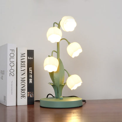 Bell Orchid Table Lamp | Elegant Floral Indoor Light | Metal LED Art Deco Bedside