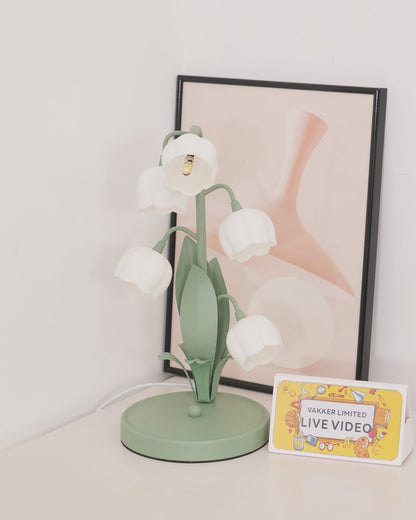 Bell Orchid Table Lamp | Elegant Floral Indoor Light | Metal LED Art Deco Bedside