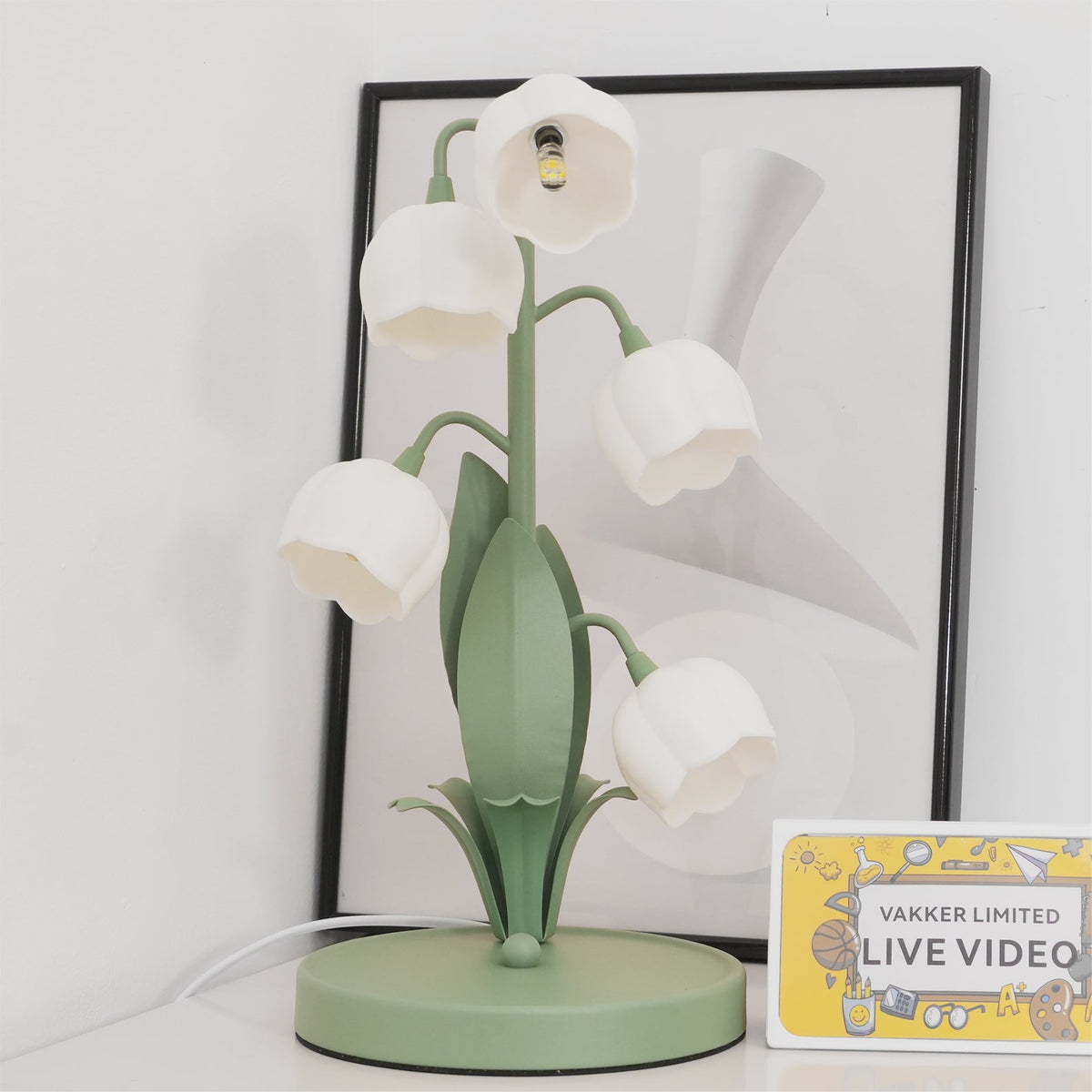 Bell Orchid Table Lamp | Elegant Floral Indoor Light | Metal LED Art Deco Bedside