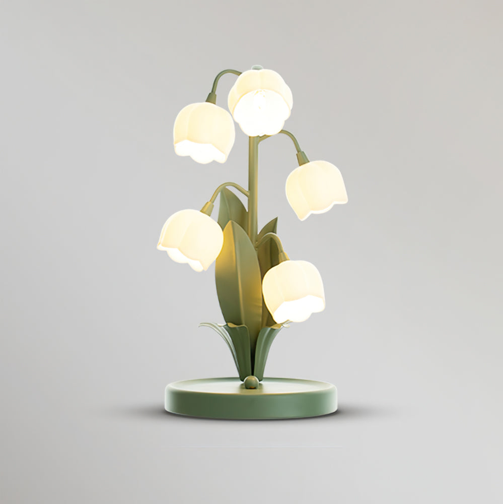 Bell Orchid Table Lamp | Elegant Floral Indoor Light | Metal LED Art Deco Bedside