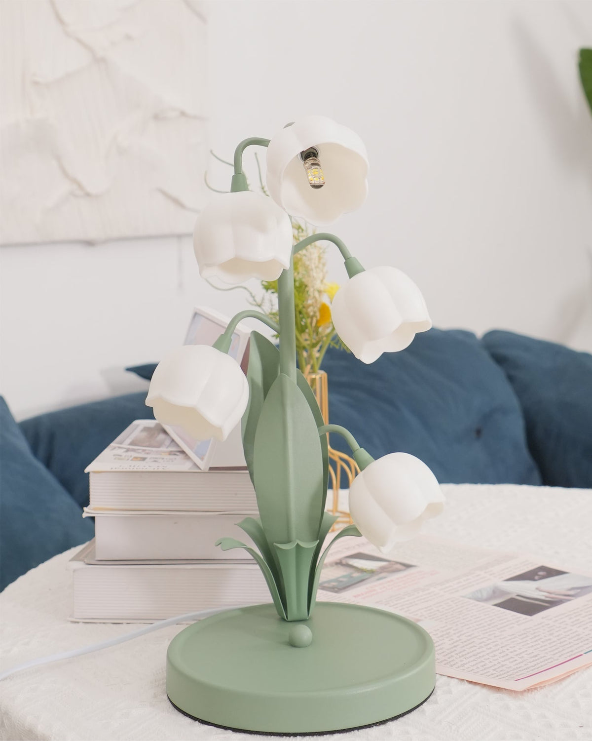 Bell Orchid Table Lamp | Elegant Floral Indoor Light | Metal LED Art Deco Bedside