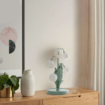 Bell Orchid Table Lamp | Elegant Floral Indoor Light | Metal LED Art Deco Bedside