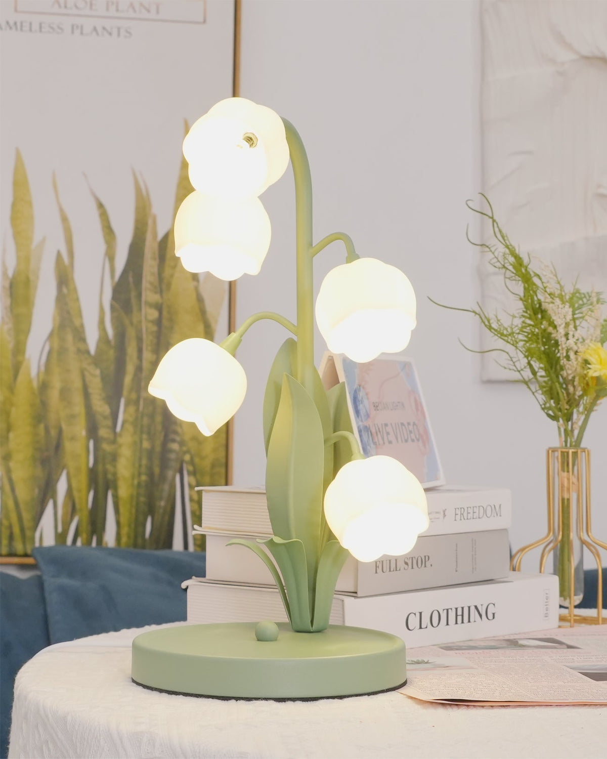 Bell Orchid Table Lamp | Elegant Floral Indoor Light | Metal LED Art Deco Bedside
