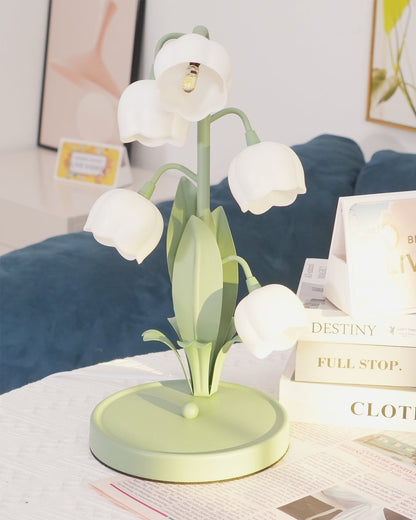 Bell Orchid Table Lamp | Elegant Floral Indoor Light | Metal LED Art Deco Bedside