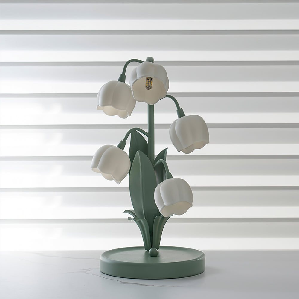 Bell Orchid Table Lamp | Elegant Floral Indoor Light | Metal LED Art Deco Bedside