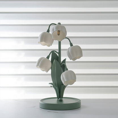 Bell Orchid Table Lamp | Elegant Floral Indoor Light | Metal LED Art Deco Bedside