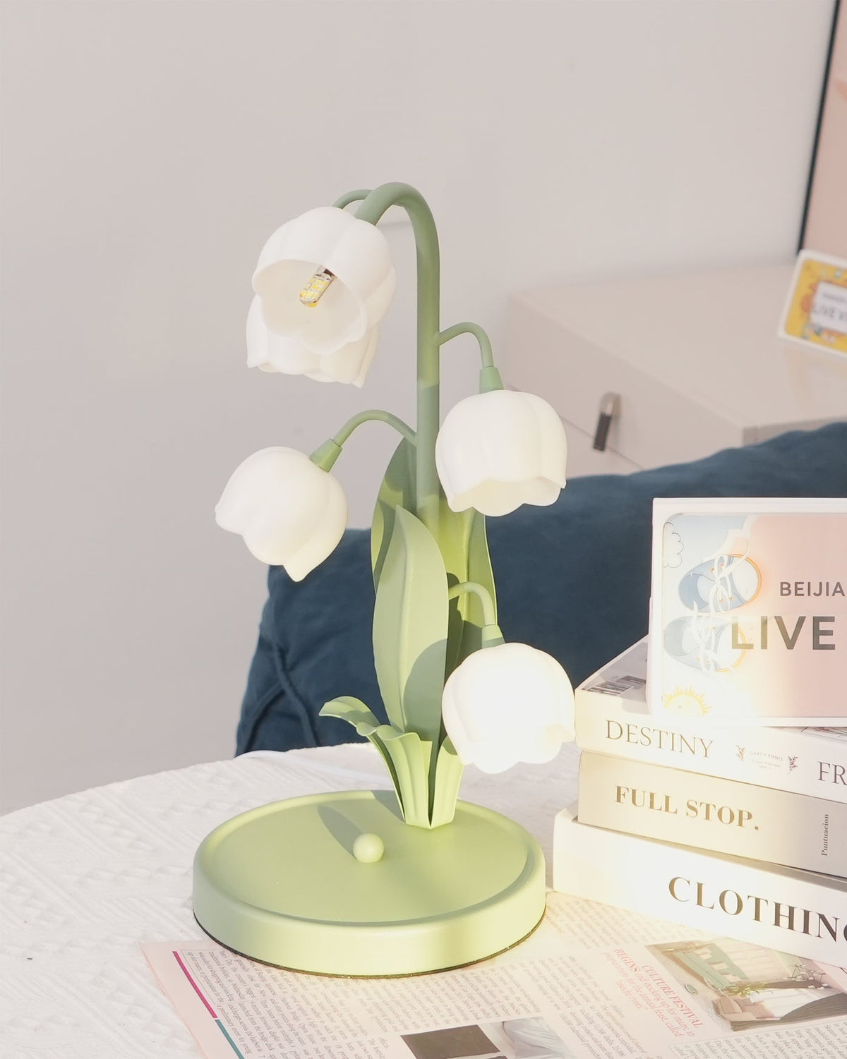 Bell Orchid Table Lamp | Elegant Floral Indoor Light | Metal LED Art Deco Bedside