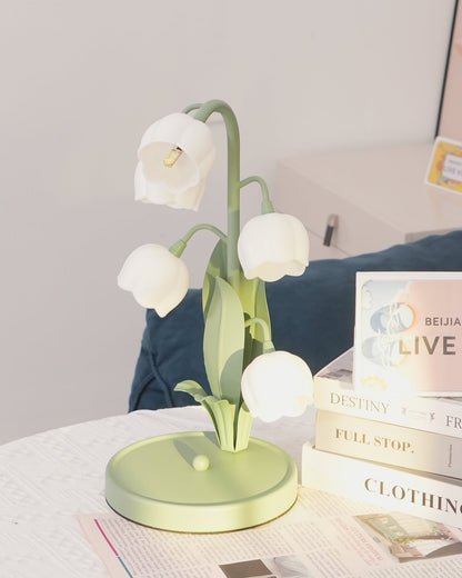 Bell Orchid Table Lamp | Elegant Floral Indoor Light | Metal LED Art Deco Bedside