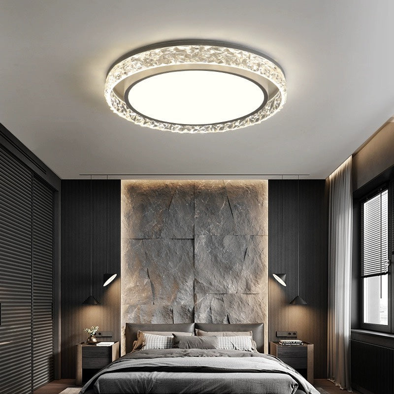 Crystal Halo LED Ceiling Light | Remote Dimmable Flush Mount | Adjustable Bedroom