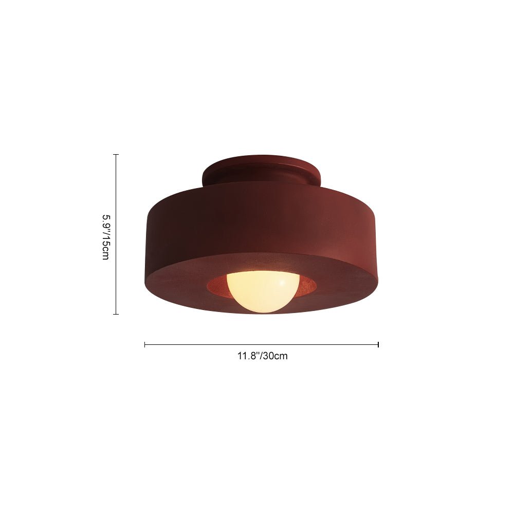 CeraCyl Ceiling Light | Geometric Nordic Design | Glazed Ceramic Bedroom