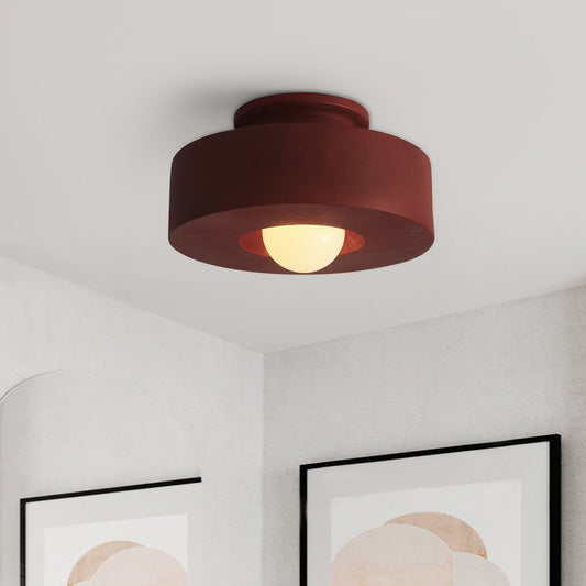 CeraCyl Ceiling Light | Geometric Nordic Design | Glazed Ceramic Bedroom