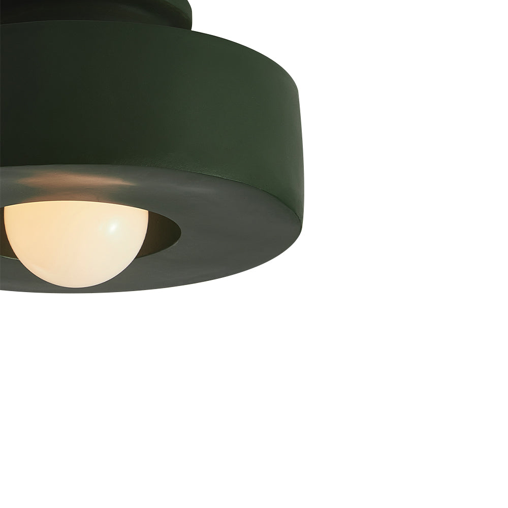 CeraCyl Ceiling Light | Geometric Nordic Design | Glazed Ceramic Bedroom