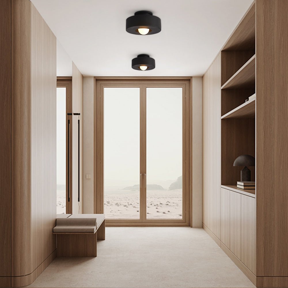 CeraCyl Ceiling Light | Geometric Nordic Design | Glazed Ceramic Bedroom