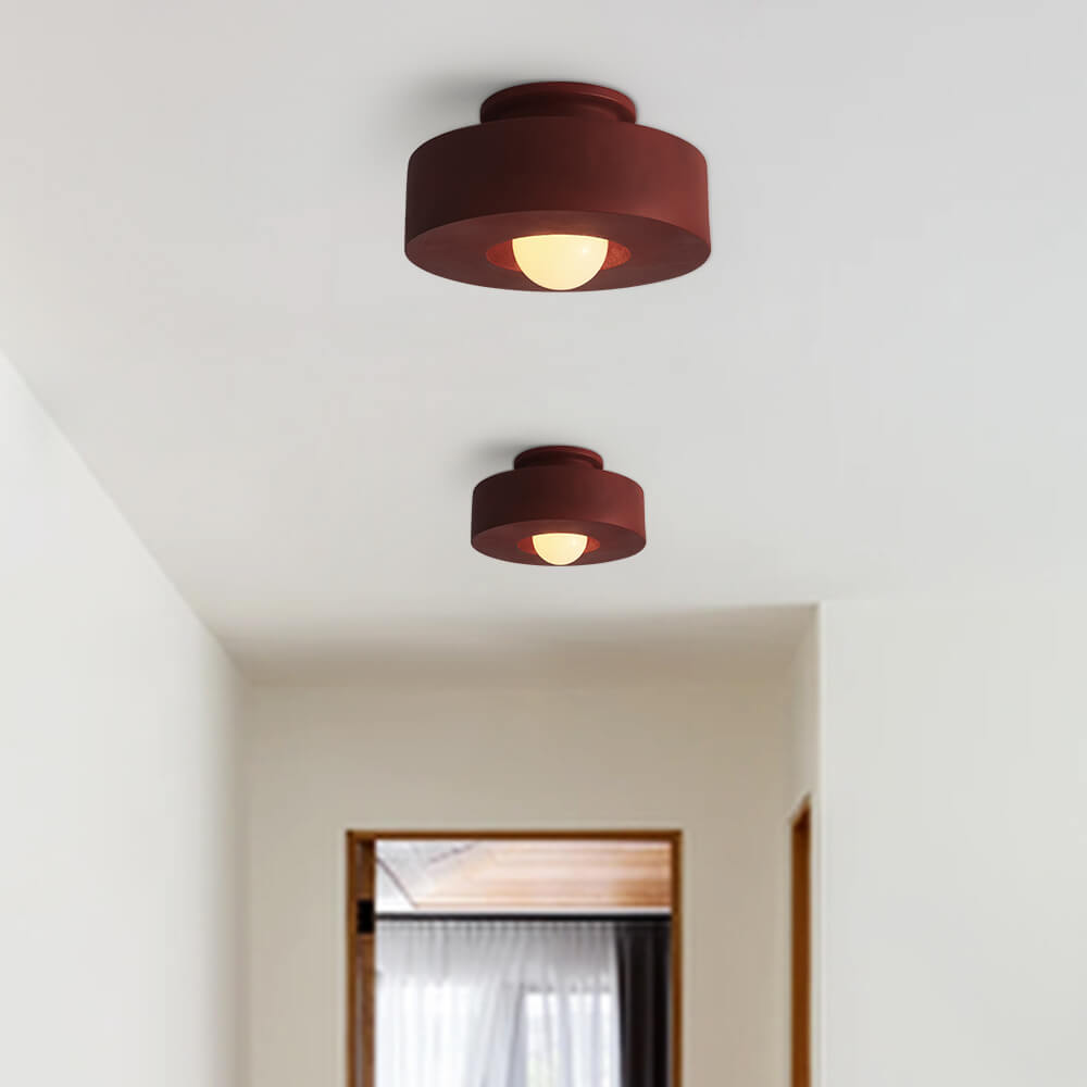 CeraCyl Ceiling Light | Geometric Nordic Design | Glazed Ceramic Bedroom