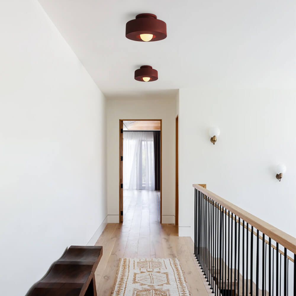 CeraCyl Ceiling Light | Geometric Nordic Design | Glazed Ceramic Bedroom