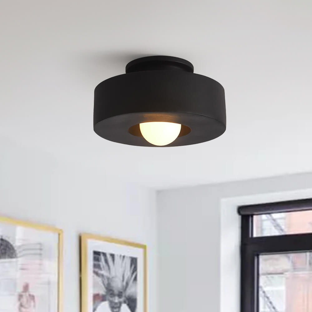 CeraCyl Ceiling Light | Geometric Nordic Design | Glazed Ceramic Bedroom