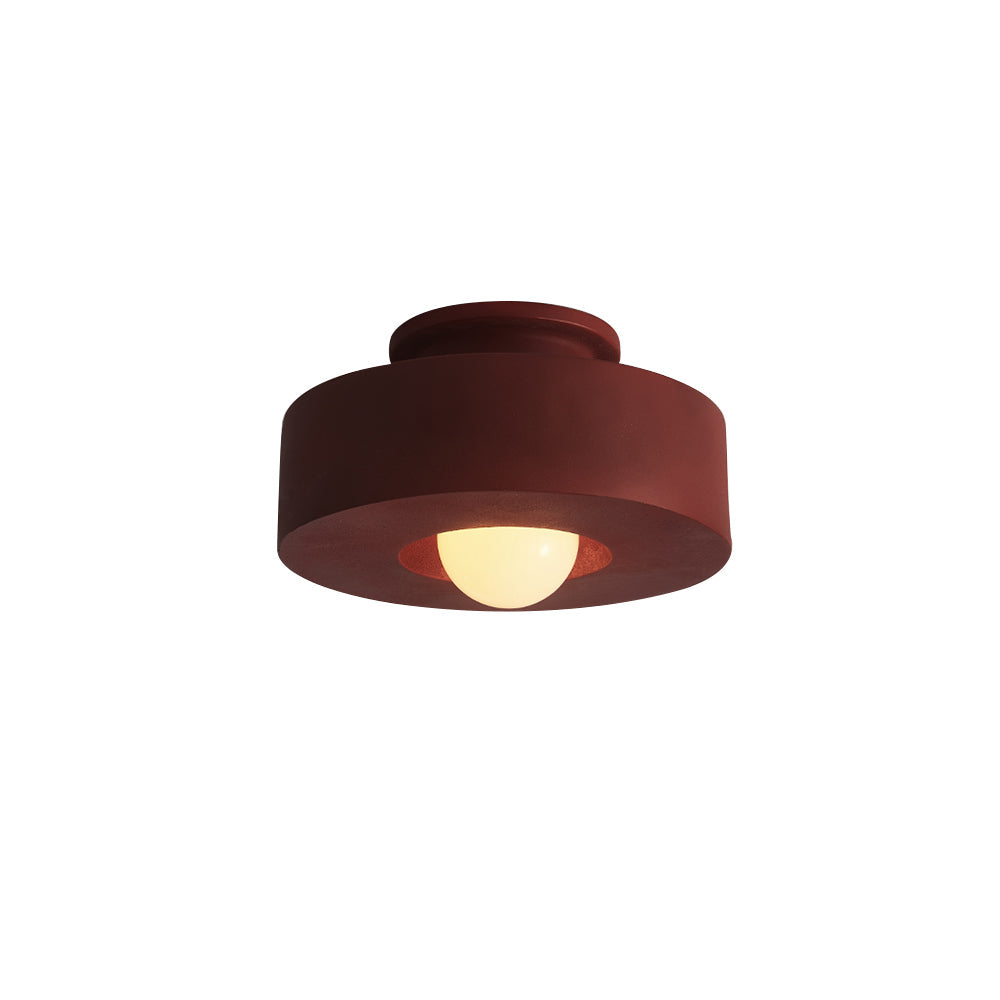 CeraCyl Ceiling Light | Geometric Nordic Design | Glazed Ceramic Bedroom