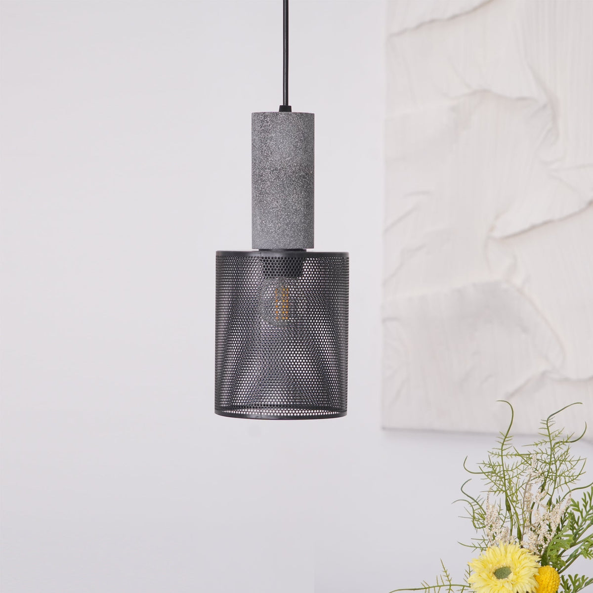 Urban Concrete Pendant Light | Industrial LED Hanging Lamp | Metal Nordic Dining Room