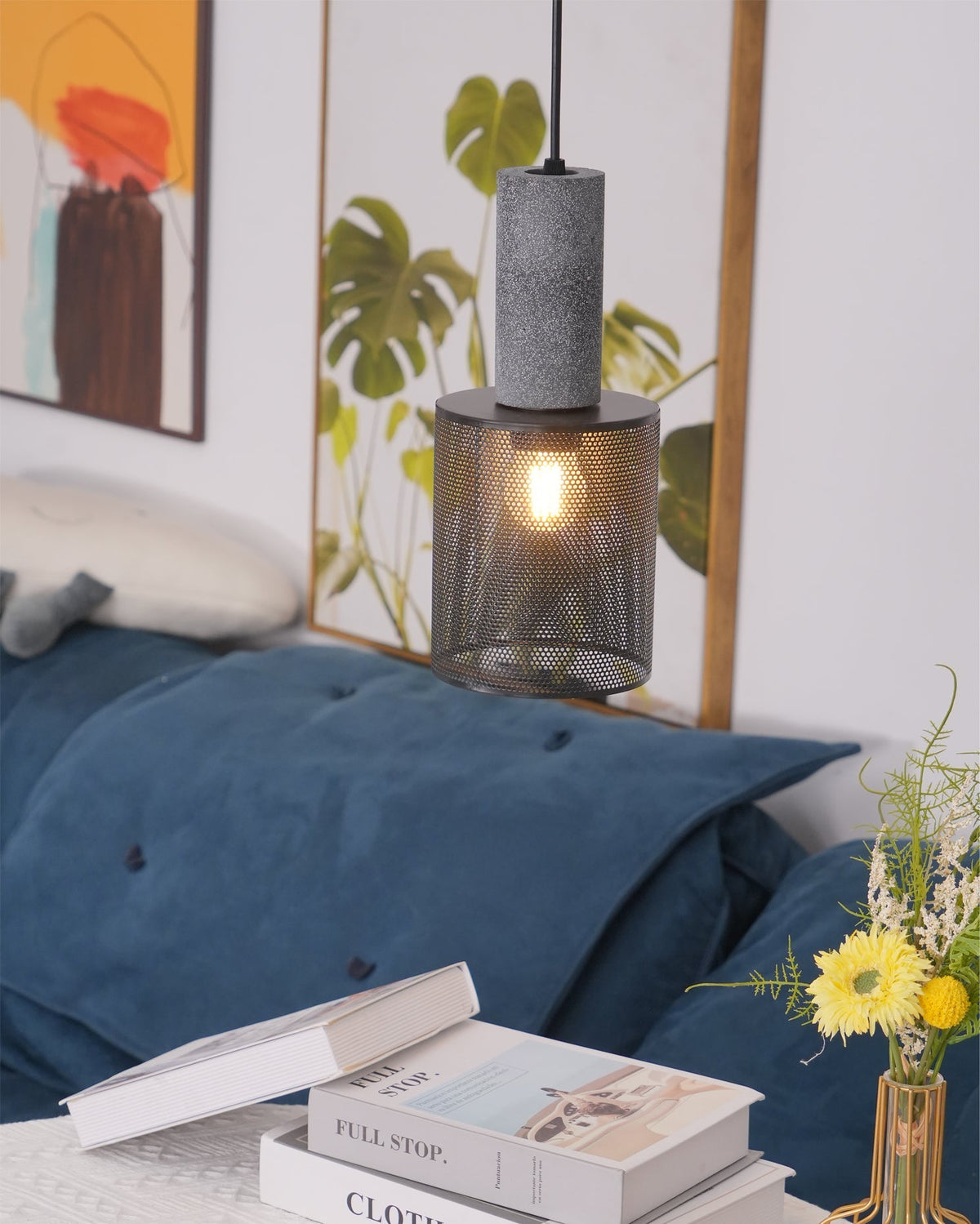 Urban Concrete Pendant Light | Industrial LED Hanging Lamp | Metal Nordic Dining Room