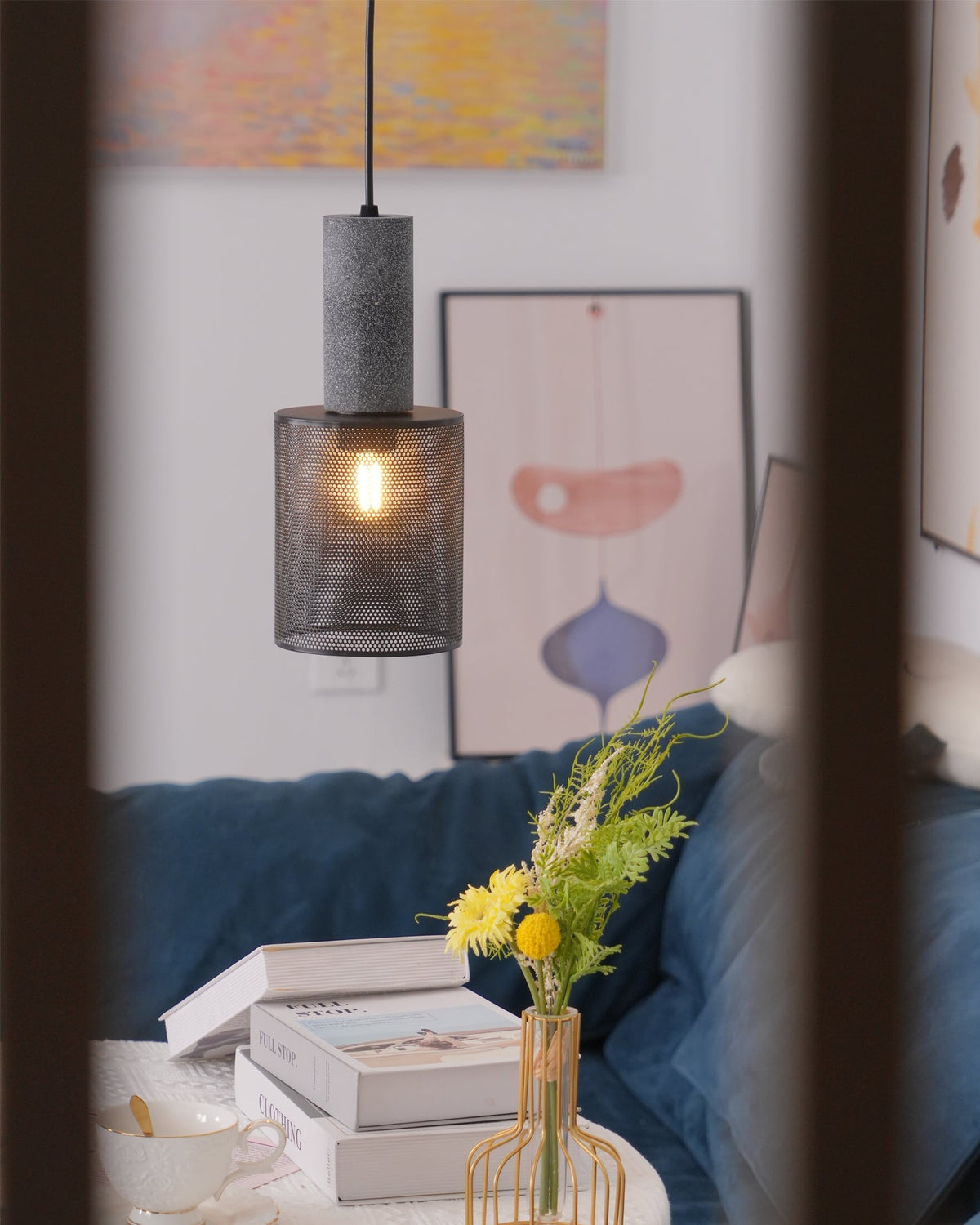 Urban Concrete Pendant Light | Industrial LED Hanging Lamp | Metal Nordic Dining Room