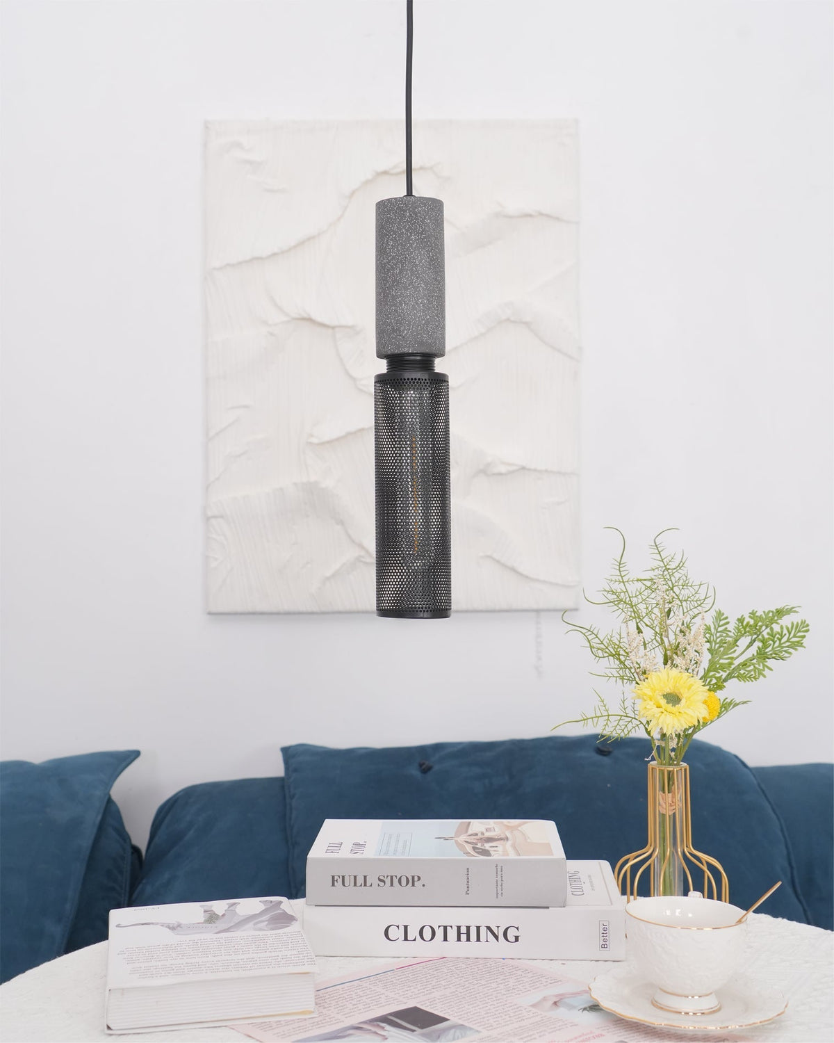 Urban Concrete Pendant Light | Industrial LED Hanging Lamp | Metal Nordic Dining Room