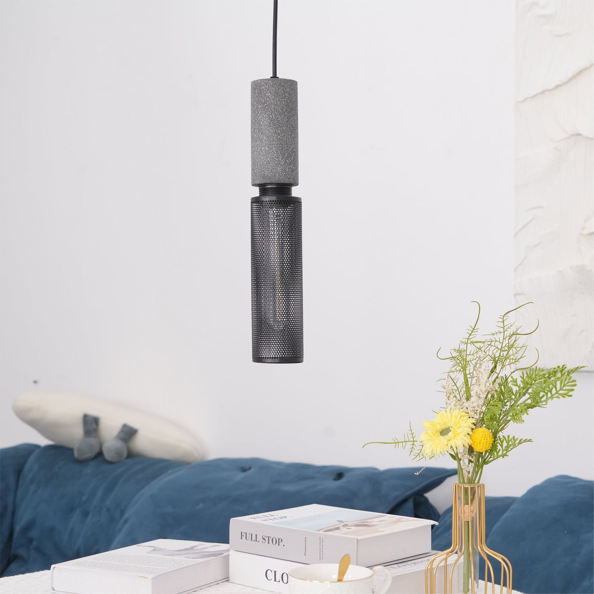 Urban Concrete Pendant Light | Industrial LED Hanging Lamp | Metal Nordic Dining Room