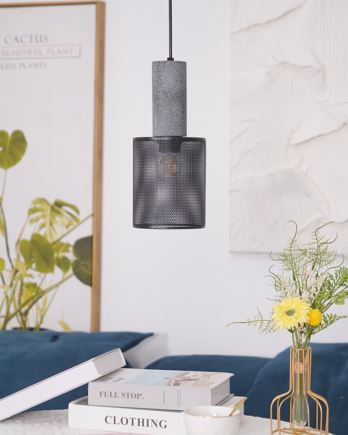 Urban Concrete Pendant Light | Industrial LED Hanging Lamp | Metal Nordic Dining Room