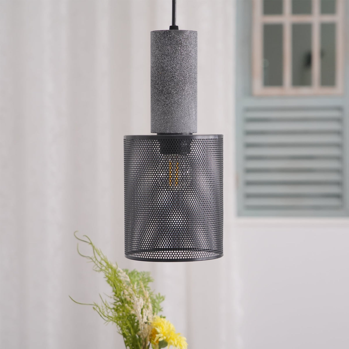 Urban Concrete Pendant Light | Industrial LED Hanging Lamp | Metal Nordic Dining Room