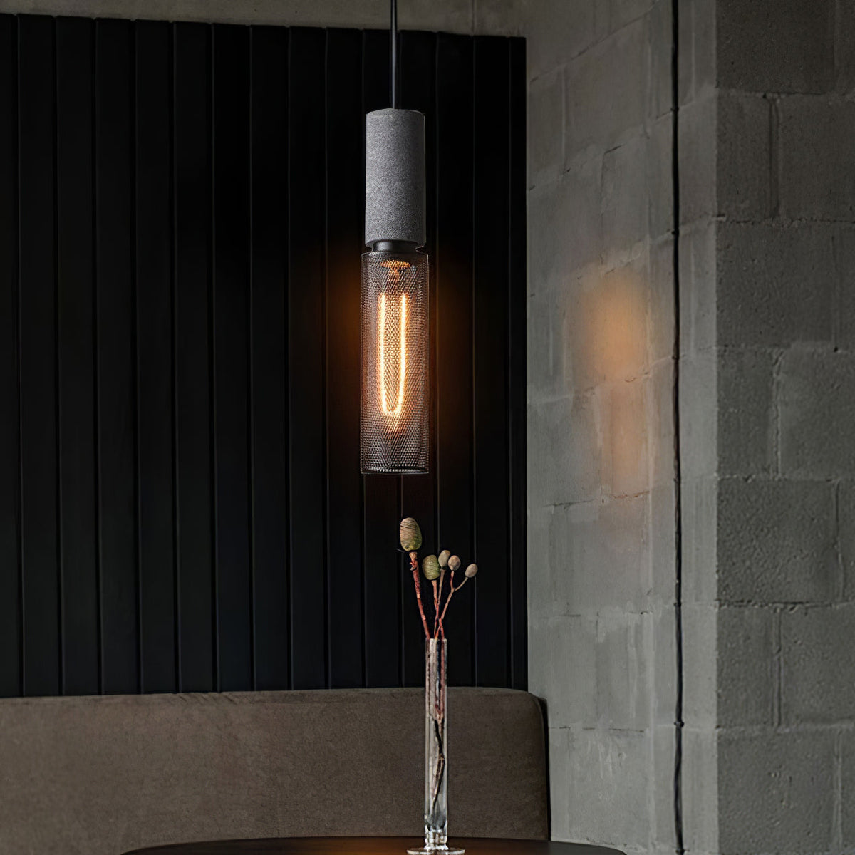 Urban Concrete Pendant Light | Industrial LED Hanging Lamp | Metal Nordic Dining Room