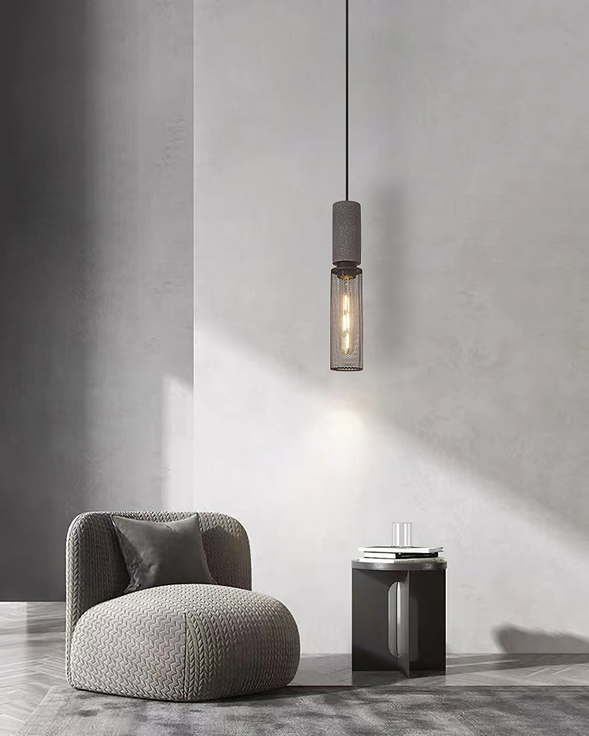 Urban Concrete Pendant Light | Industrial LED Hanging Lamp | Metal Nordic Dining Room