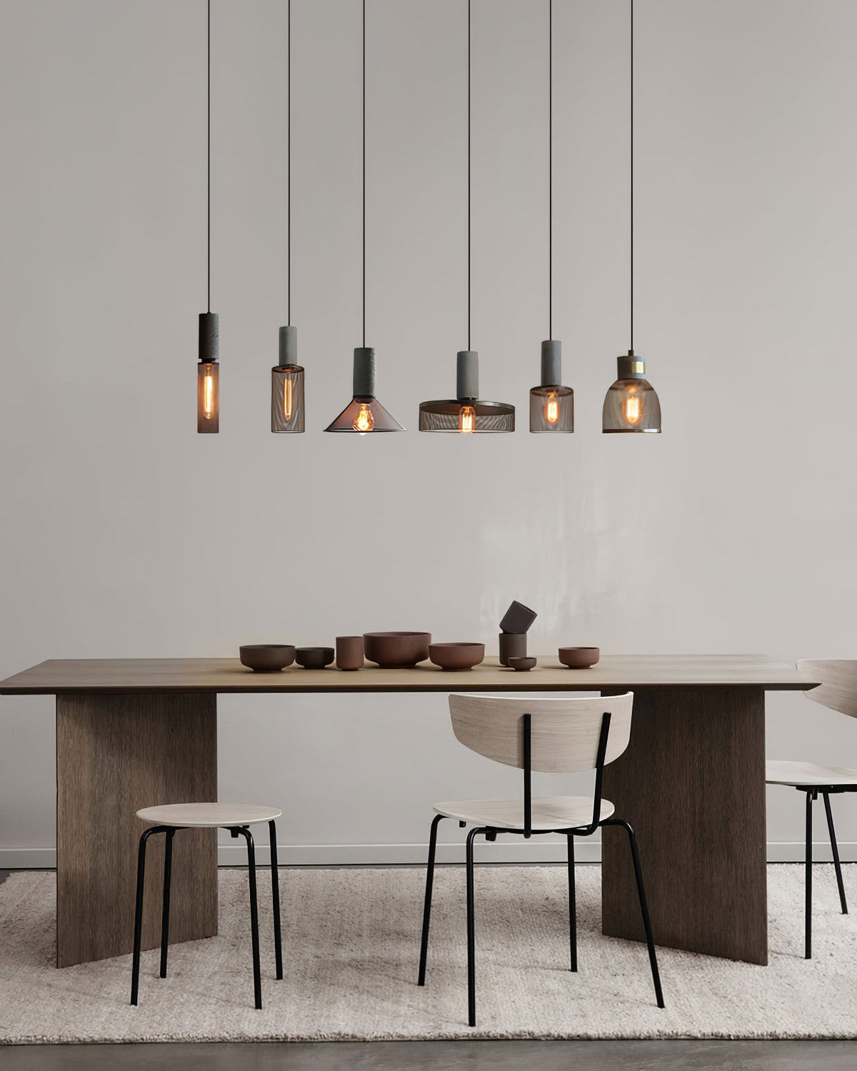 Urban Concrete Pendant Light | Industrial LED Hanging Lamp | Metal Nordic Dining Room
