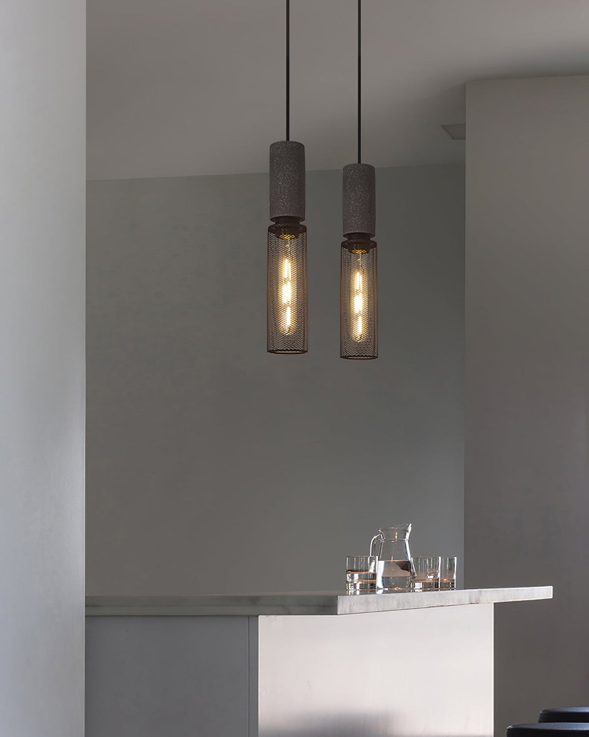 Urban Concrete Pendant Light | Industrial LED Hanging Lamp | Metal Nordic Dining Room