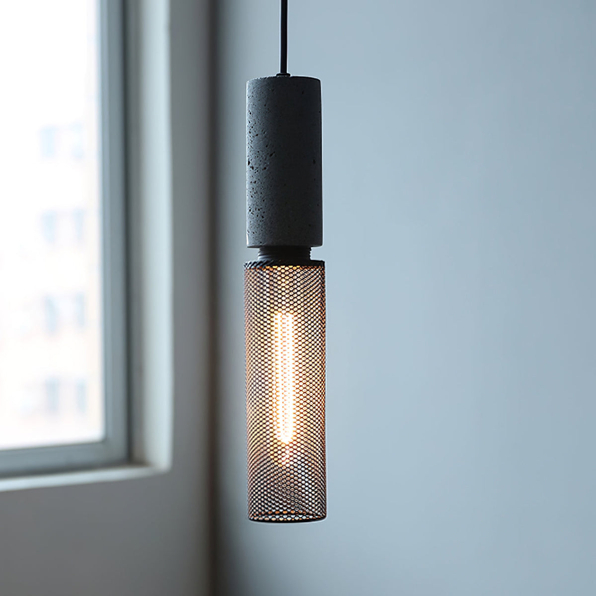 Urban Concrete Pendant Light | Industrial LED Hanging Lamp | Metal Nordic Dining Room
