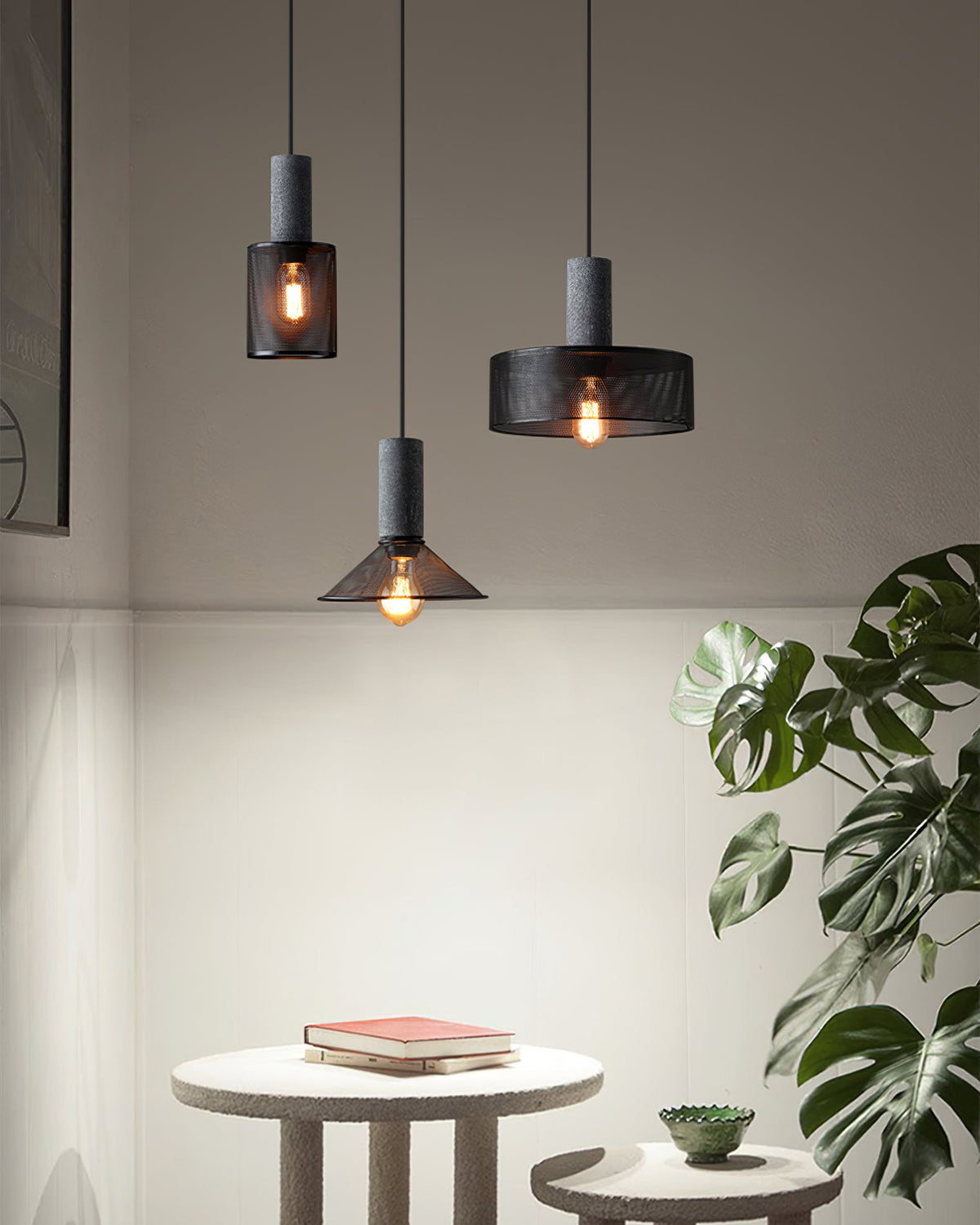 Urban Concrete Pendant Light | Industrial LED Hanging Lamp | Metal Nordic Dining Room