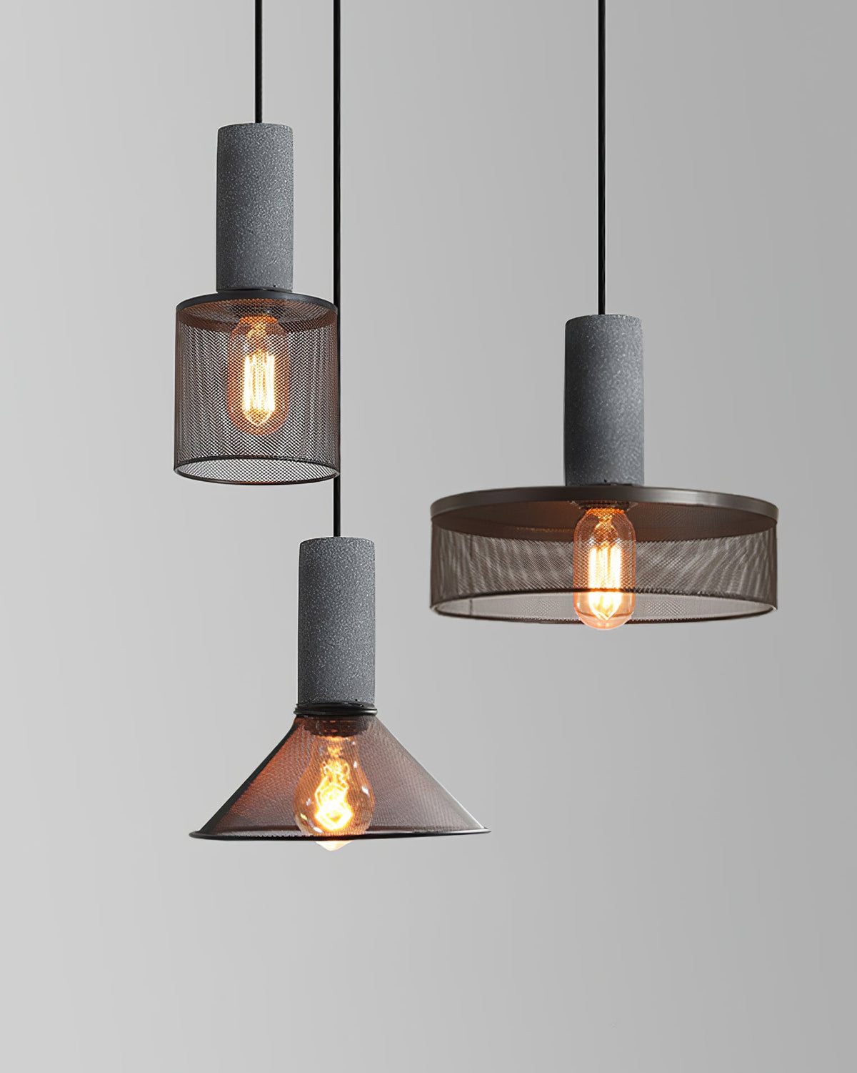 Urban Concrete Pendant Light | Industrial LED Hanging Lamp | Metal Nordic Dining Room