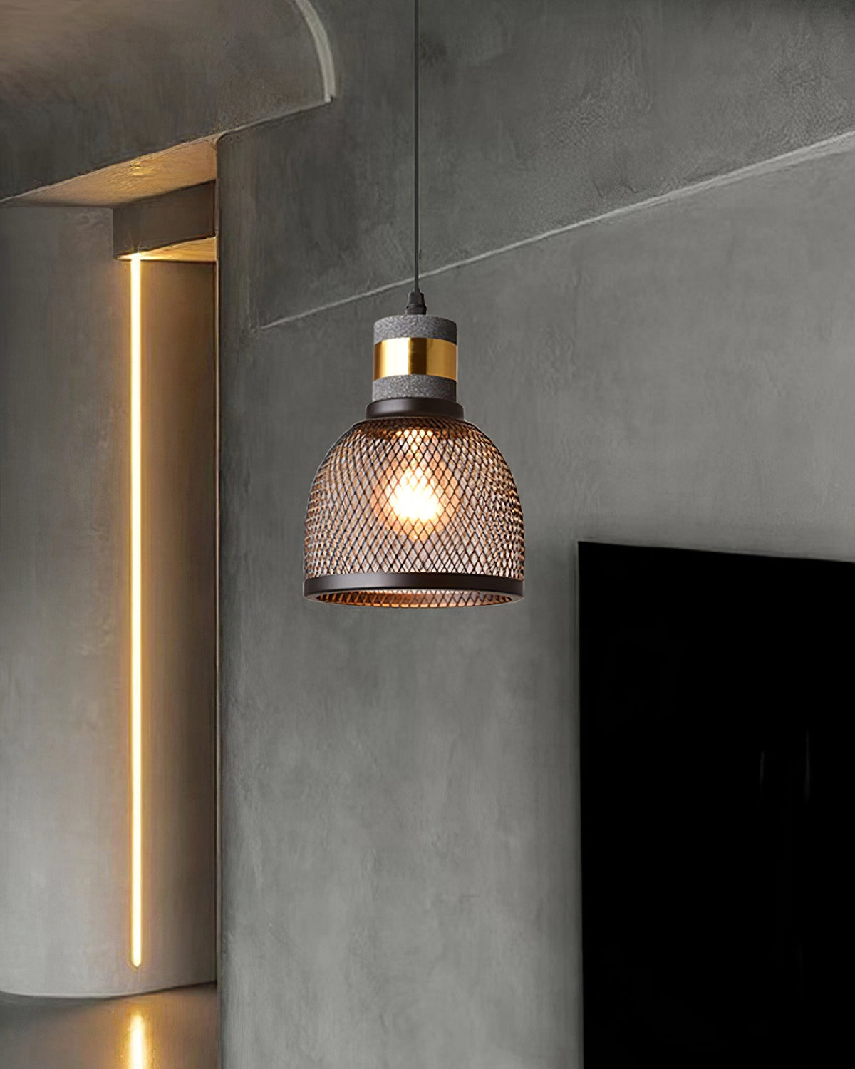 Urban Concrete Pendant Light | Industrial LED Hanging Lamp | Metal Nordic Dining Room