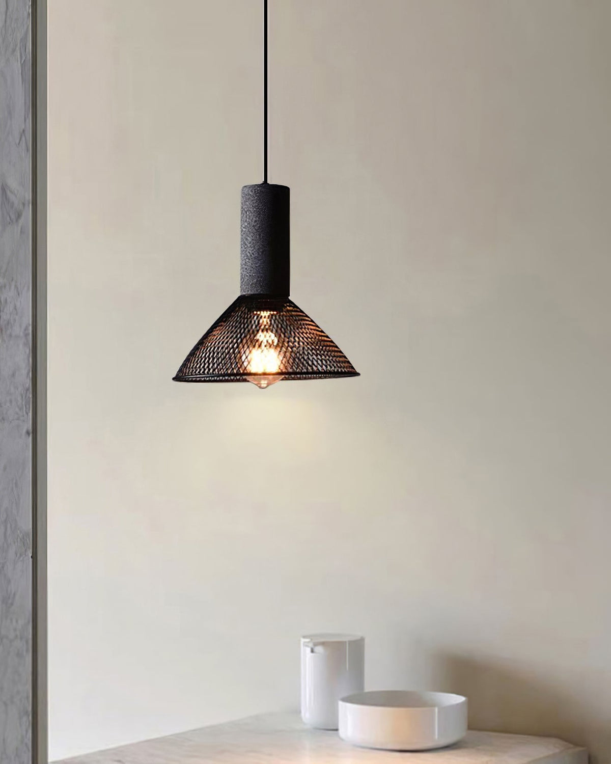 Urban Concrete Pendant Light | Industrial LED Hanging Lamp | Metal Nordic Dining Room