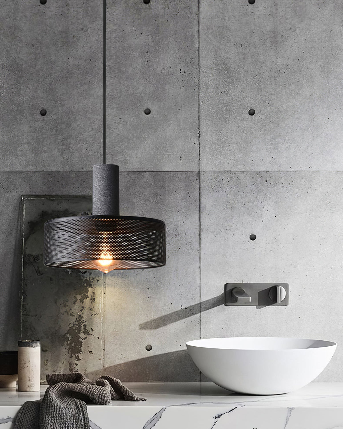 Urban Concrete Pendant Light | Industrial LED Hanging Lamp | Metal Nordic Dining Room